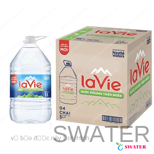 Nước LaVie 5L (4 chai/thùng) 1 Nước khoáng thiên nhiên LaVie 5L