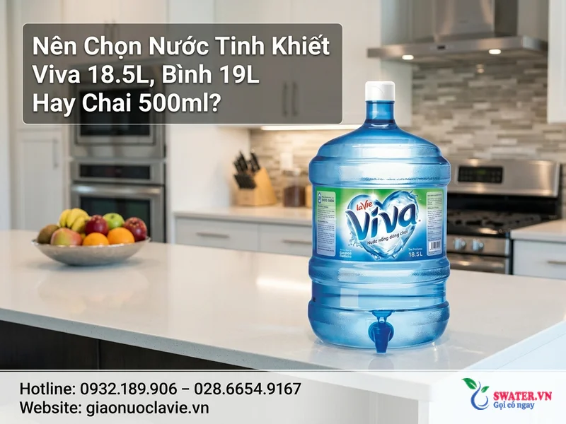 Nên Chọn Nước Tinh Khiết Viva 18.5L, Bình 19L Hay Chai 500ml?